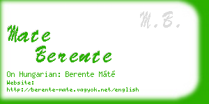 mate berente business card